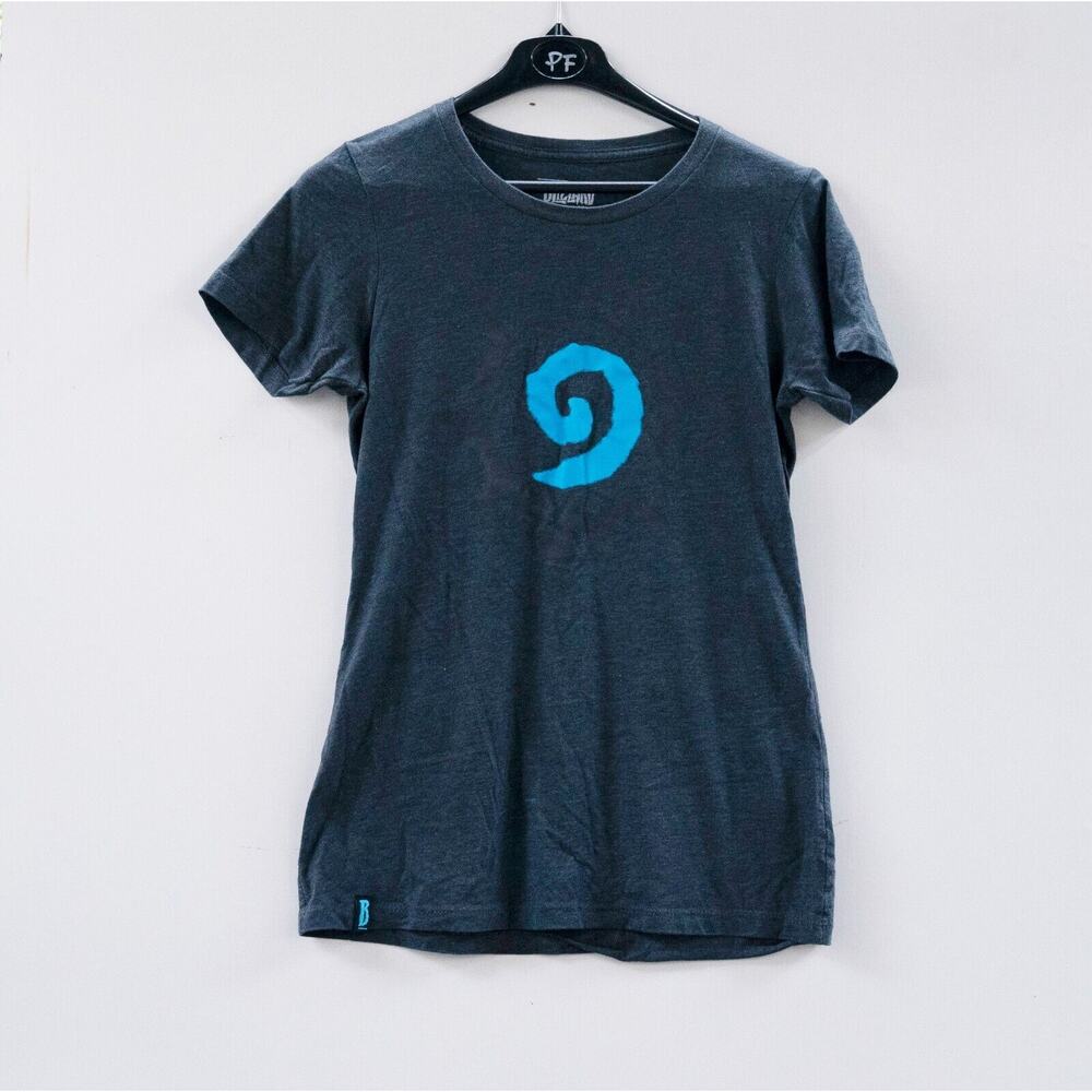 Blizzard Entertainment Logo Gray‎ Blue T-Shirt Women's Medium
